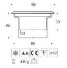 Faretto Incasso Pavimento IP68 Carrabile - Acciaio Inox AISI 316 G4 LED