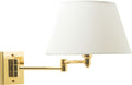 Double Arm Brass Wall Light with E14 Fabric Lampshade - Classic Design