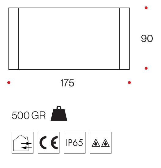 18W Double Emission LED Outdoor Wall Lamp - Mod. Elly