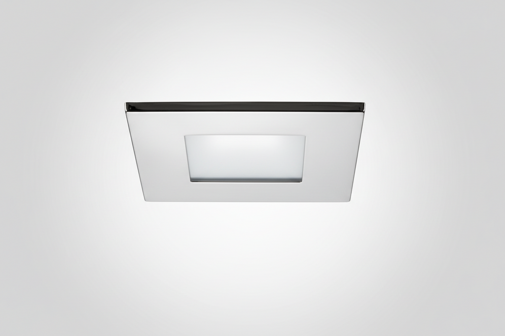 Faretto LED inc. quad. extra slim 3W colore cromo