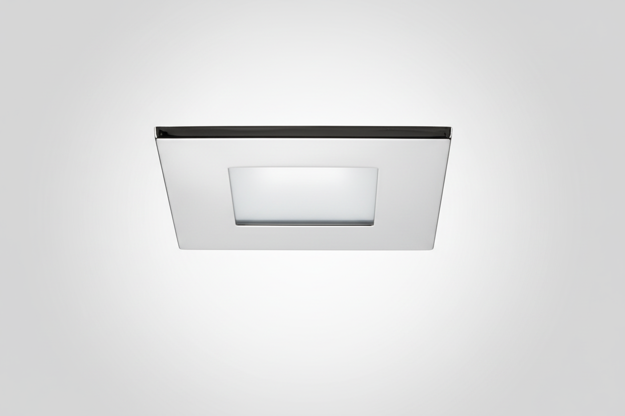 Faretto LED inc. quad. extra slim 3W colore cromo