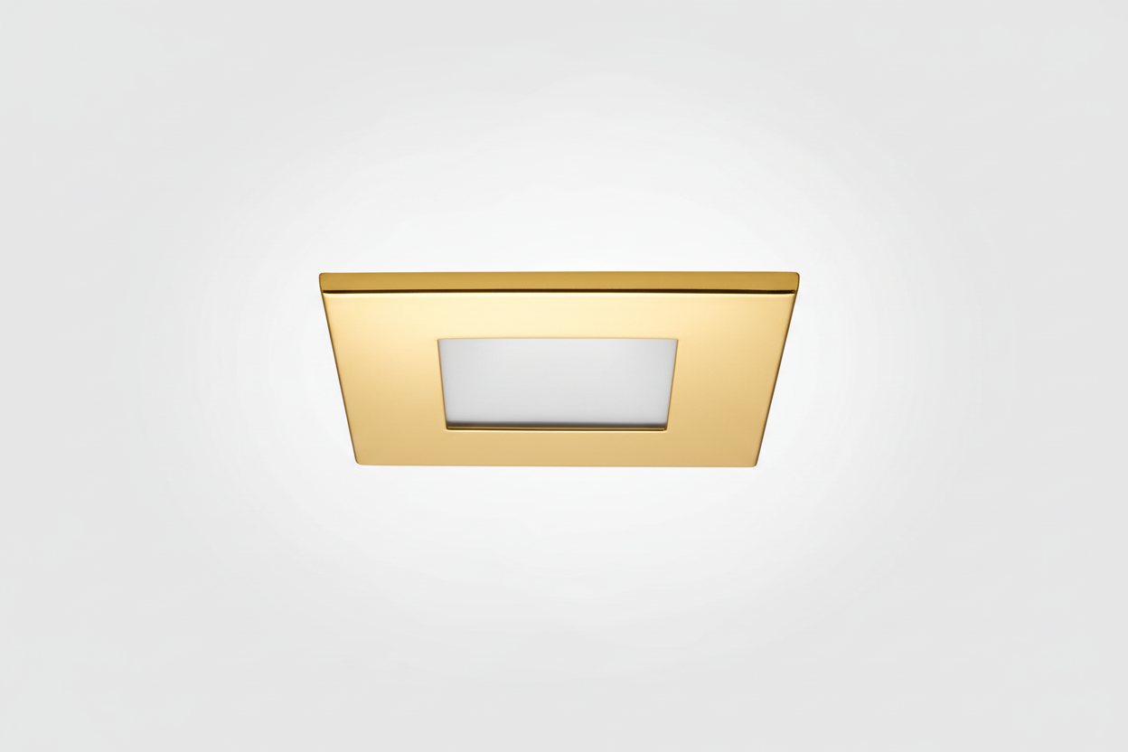 Faretto LED inc. quad. extra slim 3W colore oro