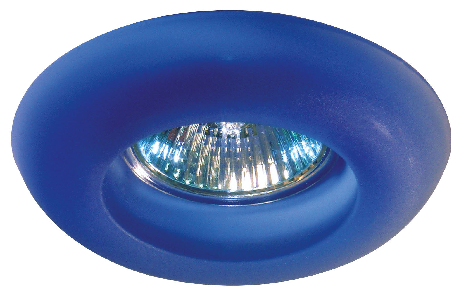 Faretto ad incasso con anello decorativo in vetro in diversi colori completo di lampadina alogena dicroica MR16