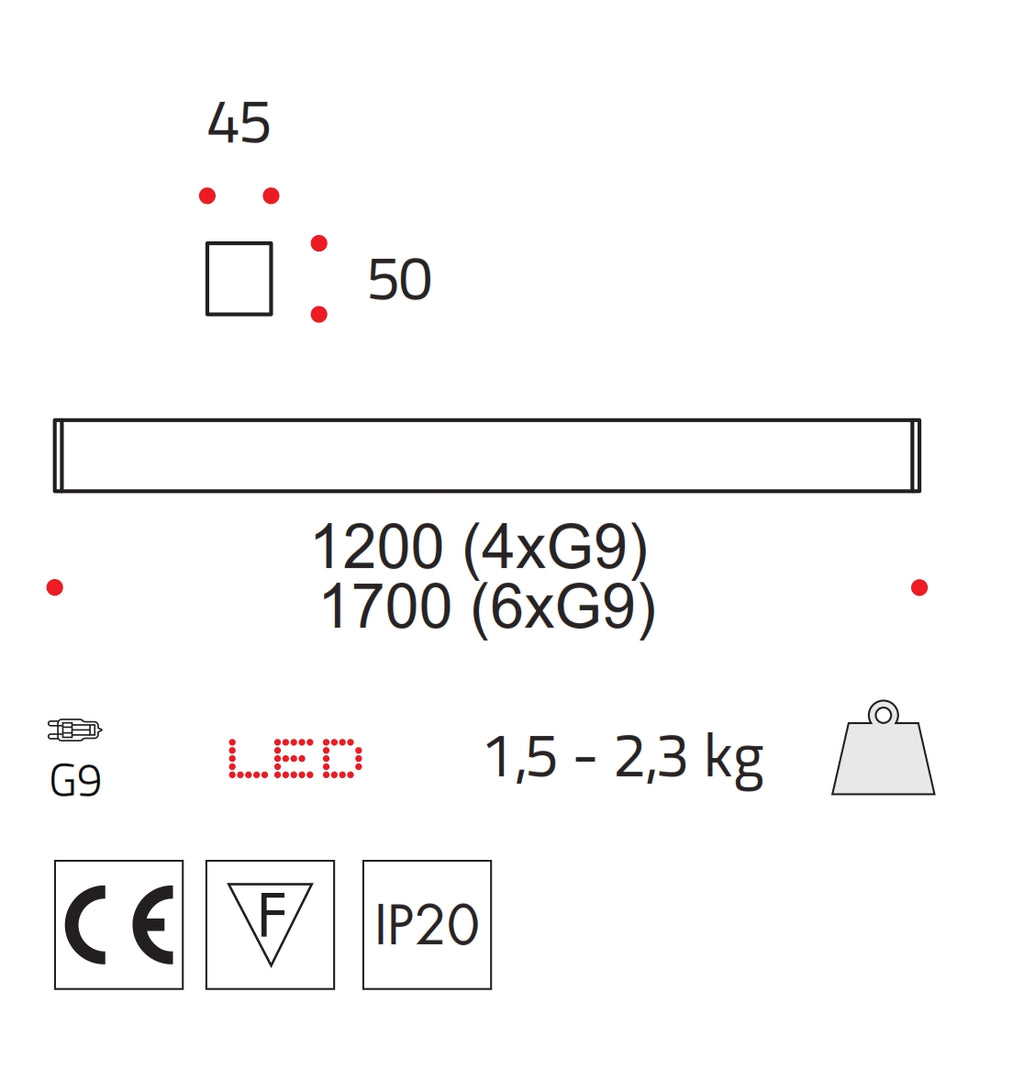 Skylight Mono - Lampada a Sospensione LED Bidirezionale in Alluminio