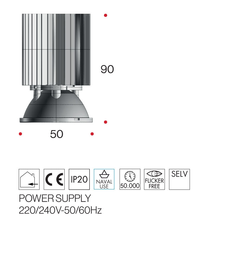 Lampadina LED 10W MR16 Alta Resa - Modulo 50mm con Tecnologia COB