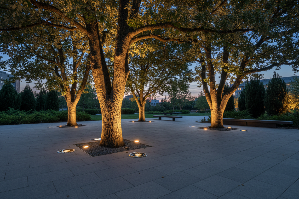 Faro LED Incasso Pavimento fascio simmetrico 25W IP68 Acciaio Inox AISI 316 Carrabile