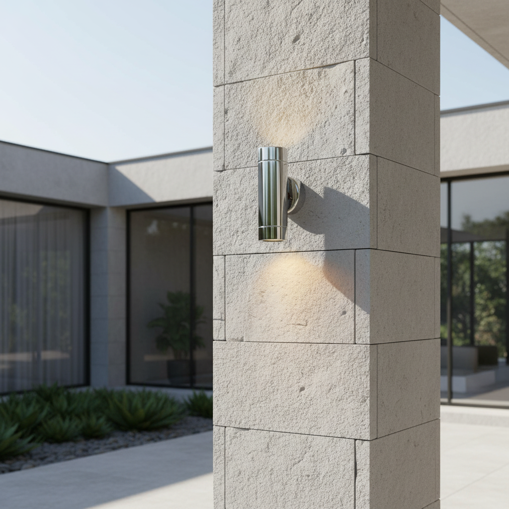 Applique Doppia Emissione Cilindrica - Acciaio Inox AISI 316