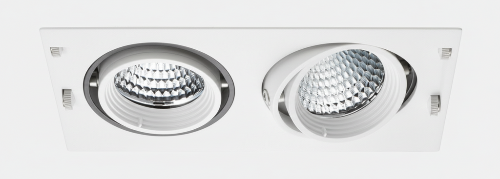 2-light recessed spotlight without frame for MR16 lamp